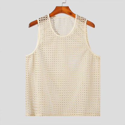 Hollow Fitness Sports Sleeveless T-shirt - Casual Summer Top in Apricot - Buy Center