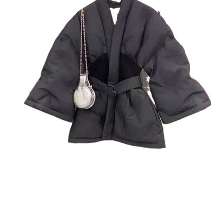 Black Cotton Padded Coat for Women - Stylish, Thickened, Extended Length - Buy Center
