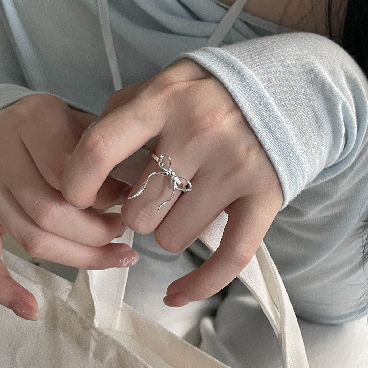 Adjustable Copper Ribbon Bow Ring for Women - Stylish Statement Jewelry - Buy Center