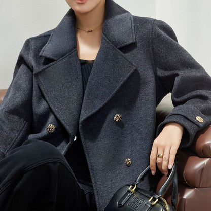Elegant Slim Woolen Coat for Women - Stylish Double-Faced Design - Buy Center