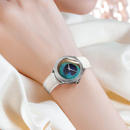 Buycenter Women's Waterproof Belt Watch - Feather Dial & Quartz Movement - Buy Center