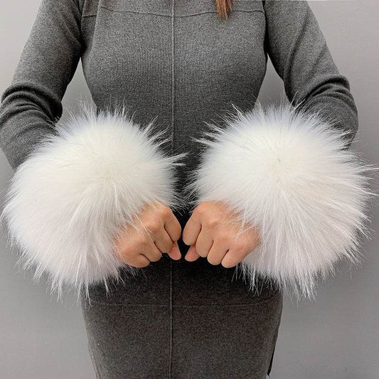 Imitation Rabbit Hair Wristband Cuffs - Cozy & Stylish Winter Accessory - Buy Center