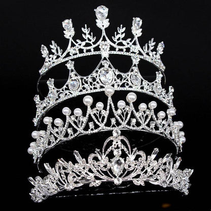 Super Glitter Pearl Rhinestone Headband - Vintage Crown & Comb Styles - Buy Center