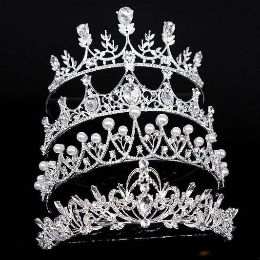 Super Glitter Pearl Rhinestone Headband - Vintage Crown & Comb Styles - Buy Center