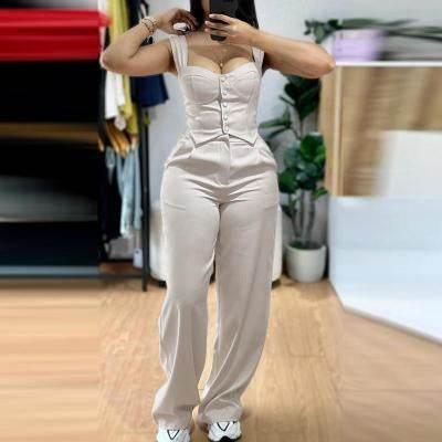 Buycenter Apricot High Waist Vest & Wide Leg Trousers - Urban Chic Suit - Buy Center