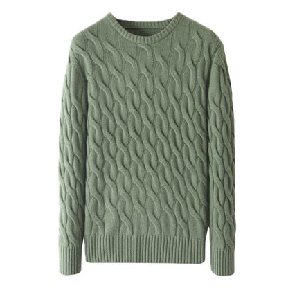 Casual Round Neck Sweater for Men - Stylish Warm Pullover in 4 Colors - Buy Center