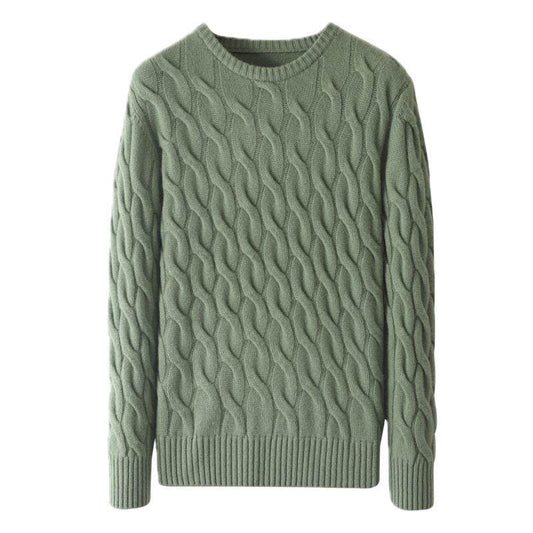 Casual Round Neck Sweater for Men - Stylish Warm Pullover in 4 Colors - Buy Center