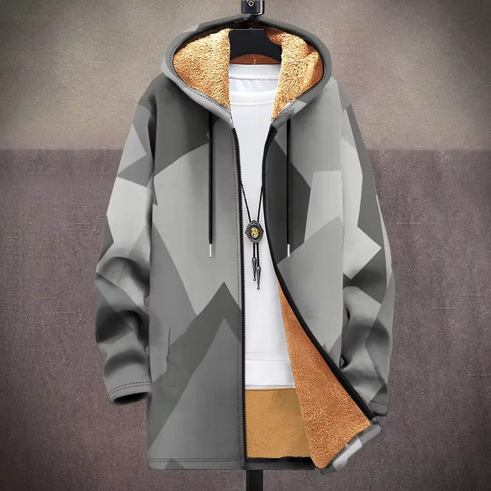 Stylish Digital Printed Men's Trench Coat - Trendy Mid-Length Cardigan - Buy Center
