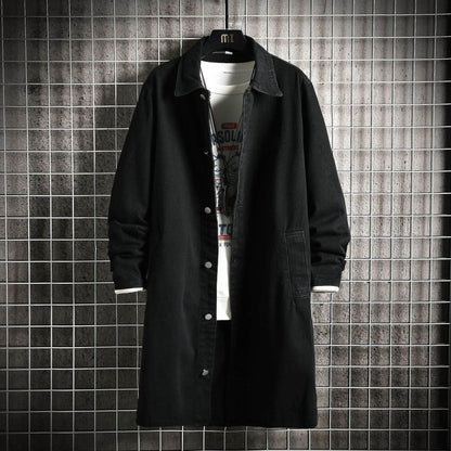 Men's Denim Trench Coat - Stylish Casual Mid-Length for All Occasions - Buy Center