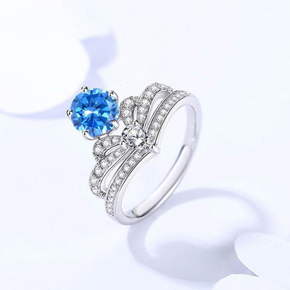 Buy Center Women's Moissanite Crown Ring - 925 Silver Jewelry - Buy Center