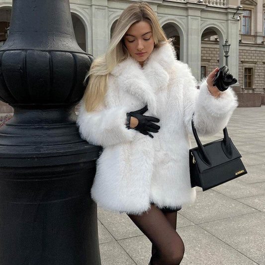 Buycenter Solid Color Short Fur Coat - High-Grade Temperament Style - Buy Center