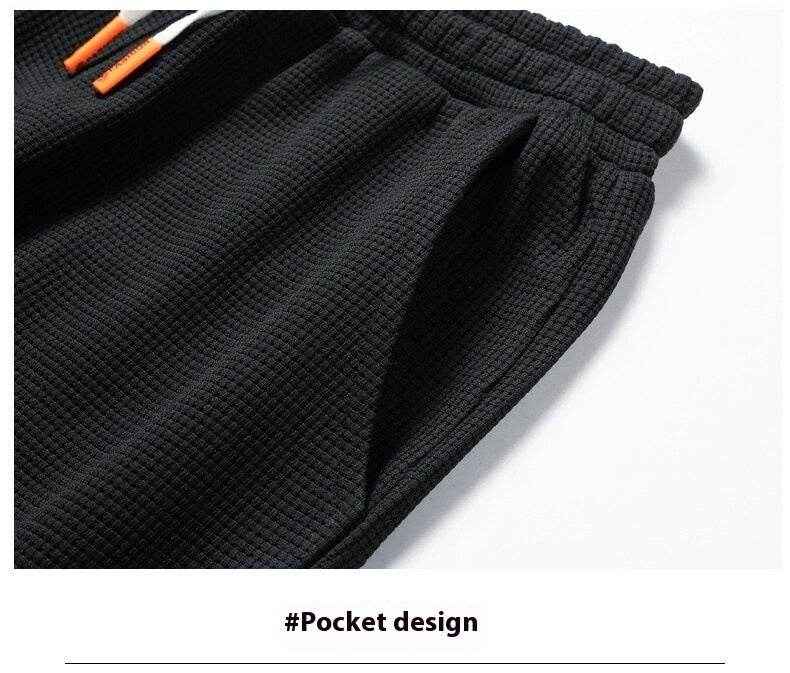 Men's Trendy Waffle Hooded Sweater Suit - Casual Style for Sports & Leisure