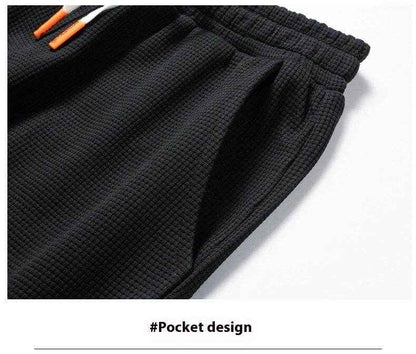 Men's Trendy Waffle Hooded Sweater Suit - Casual Style for Sports & Leisure