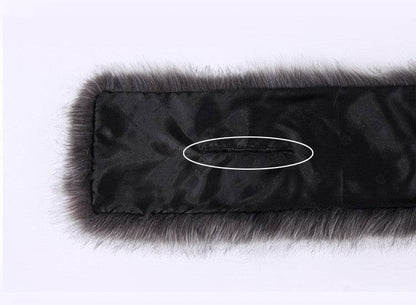 Elegant Faux Fox Fur Bridal Evening Dress - Lengthened Monochrome Style - Buy Center