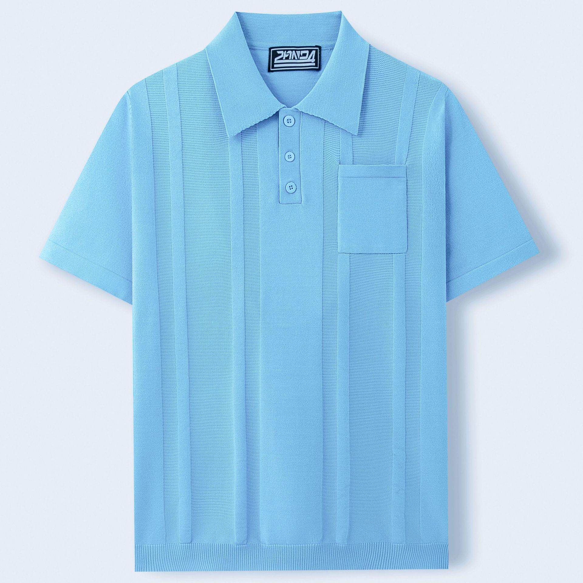 Buycenter Men's Summer Polo Shirt - Short Sleeve Solid Color Sweater - Buy Center