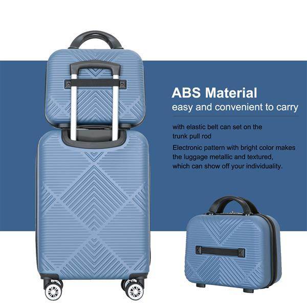 Lightweight ABS 2-Piece Luggage Set - Stylish Carry-On & Cosmetic Case - Buy Center