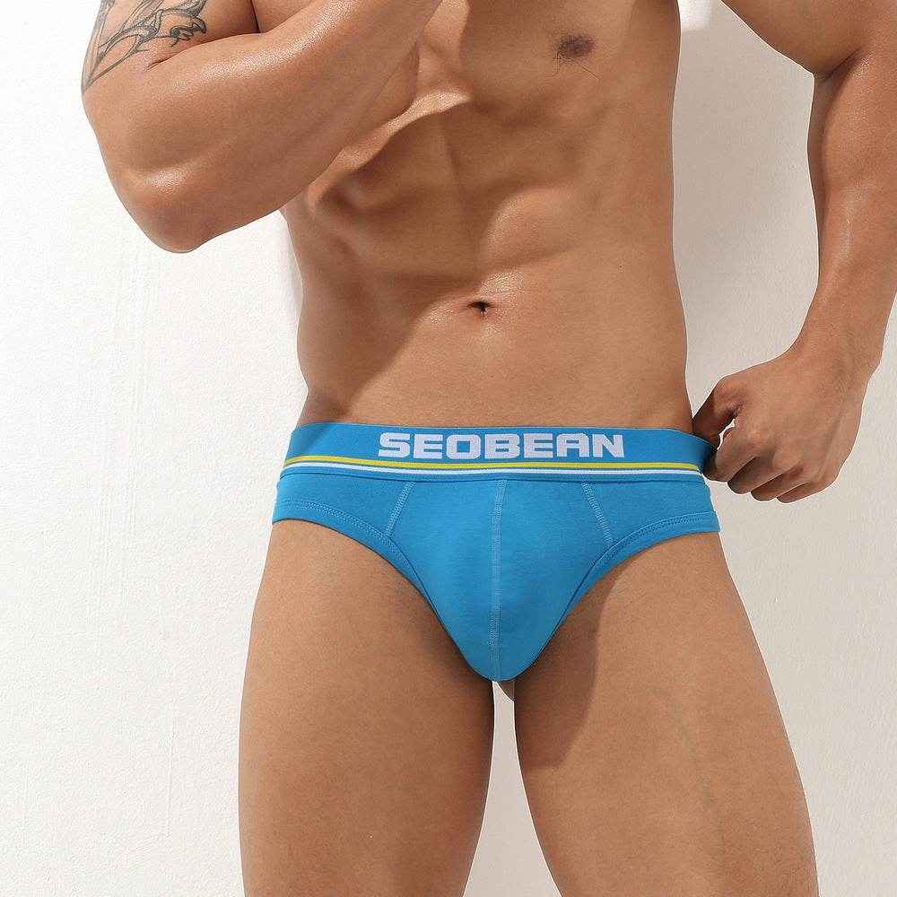 Plain Low Waist Men's Triangle Underwear - Comfortable Cotton Boxers