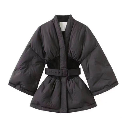 Black Cotton Padded Coat for Women - Stylish, Thickened, Extended Length - Buy Center