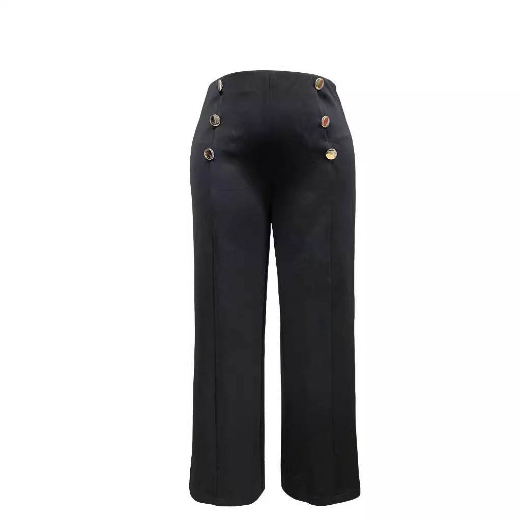 Plus Size Women's Casual Straight-Leg Trousers - High Waist, XL-4XL - Buy Center