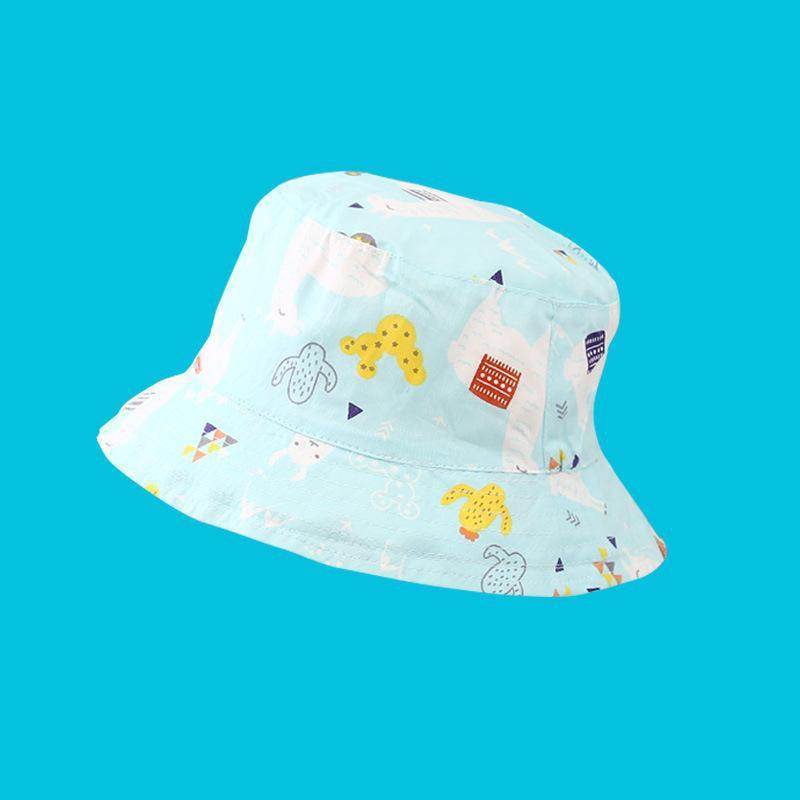 Buycenter Baby Sunshade Fisherman Hat - Flat Top, Pink & Blue Alpaca - Buy Center
