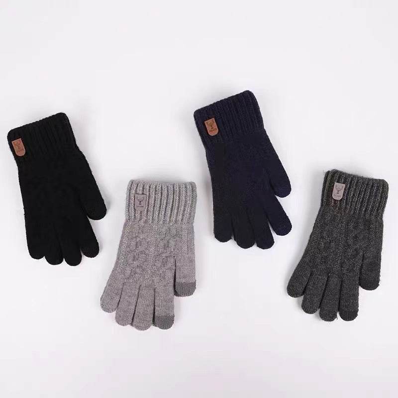 Men's Cold-Proof Woolen Gloves - Stylish Touch Screen & Non-Slip Design - Buy Center