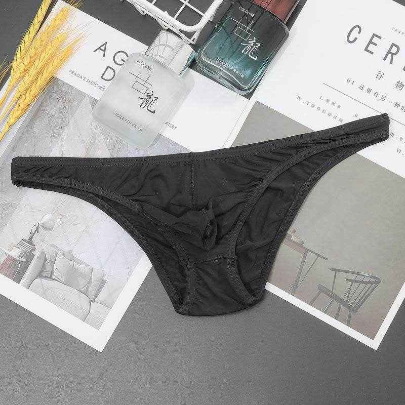 Ultra-Thin Transparent Men's Briefs - Comfortable Ice Silk Low Waist Style