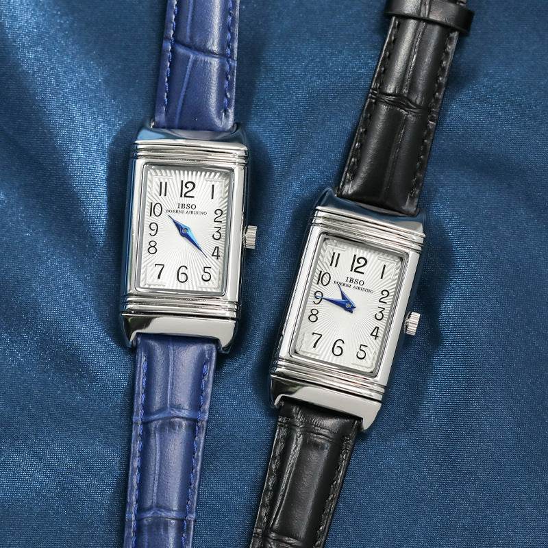 Flip Women's Square Leather Strap Watch - Stylish Silver Case & Comfort - Buy Center