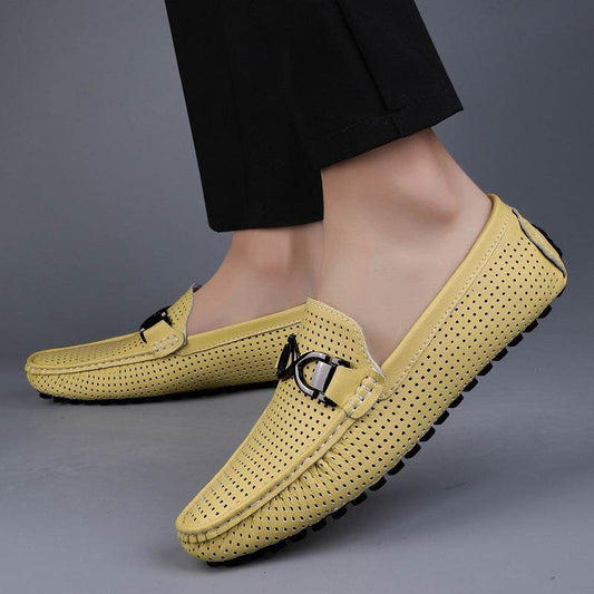Men's Soft Leather Sandals - Breathable Flat Heel Casual Shoes 2025 - Buy Center