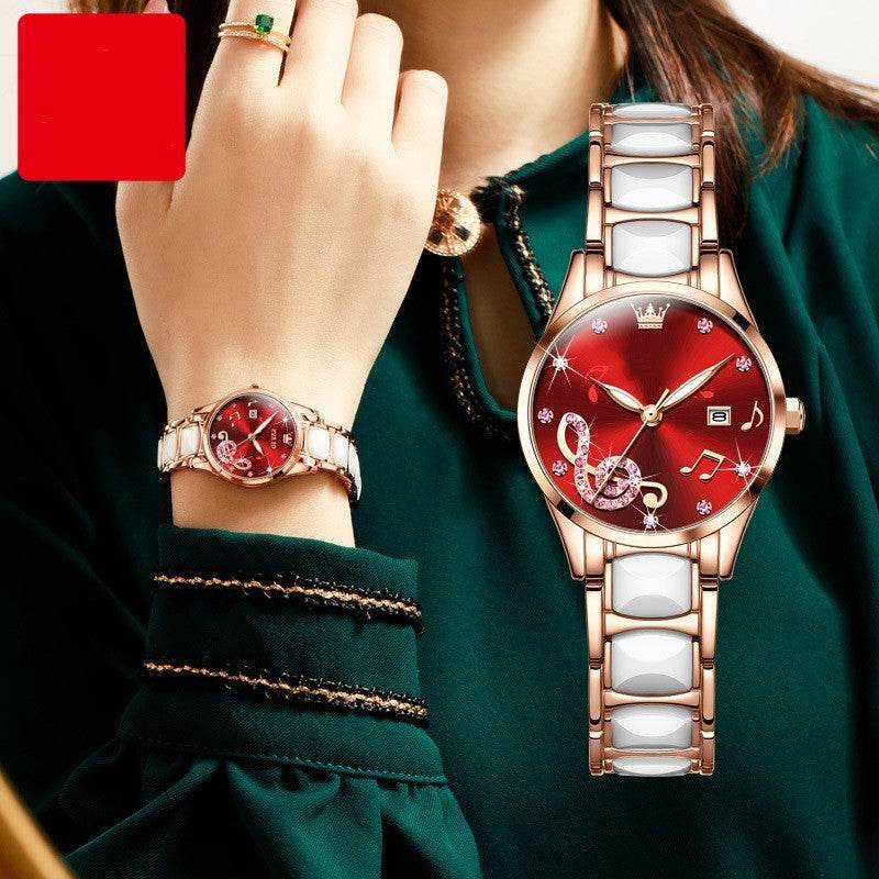 Buycenter Women's Quartz Watch - Diamond Inlaid, 30M Waterproof Design - Buy Center