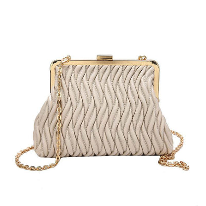Buycenter Pleated Handbag - Chain Lock Design for Evening Outfits - Buy Center