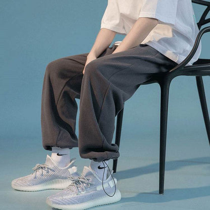 Men's Straight Wide Leg Knitted Sweatpants - Comfortable Cotton Style 2025 - Buy Center