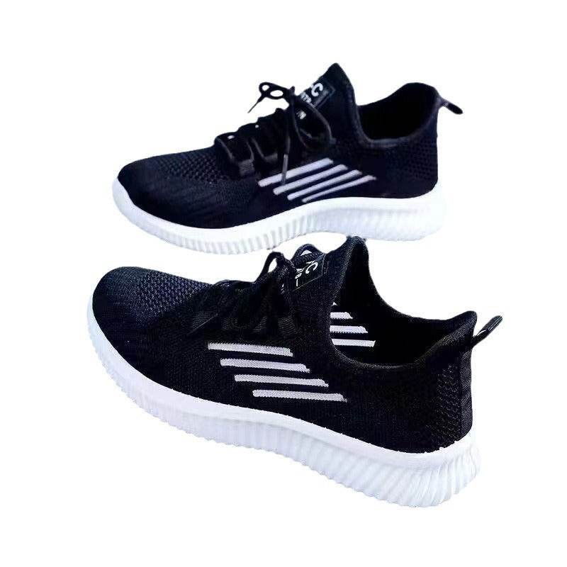Breathable Casual Sports Flats - Korean Flyknit Shoes for Comfort & Style - Buy Center
