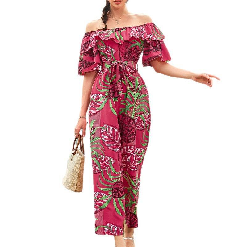 Fashion Printing Lace Up Jumpsuit - Trendy Styles for 2025 - Buy Center