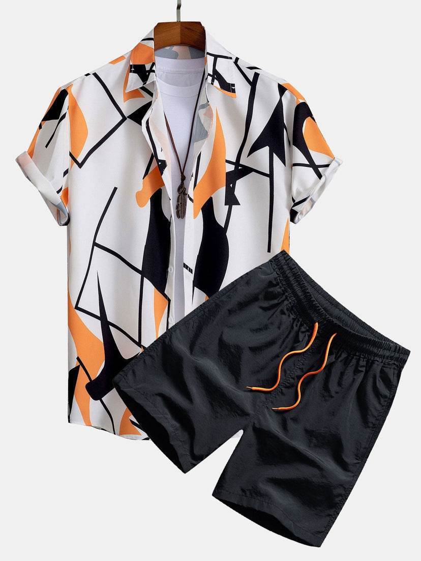 Men's Casual 3D Digital Print Hawaii Suit - Stylish Short Sleeve Shirt & Shorts - Buy Center
