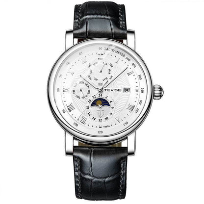 Automatic Mechanical Men's Tourbillon Watch - Premium Leather & Glass - Buy Center