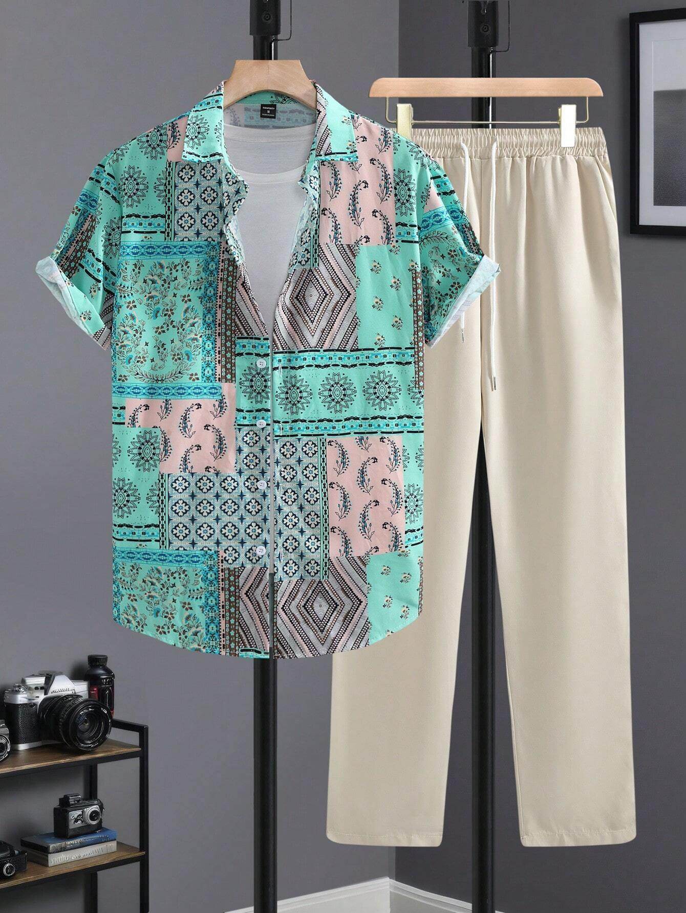 Ethnic Style Casual Shirt & Trousers Suit for Men - Premium Comfort & Style - Buy Center