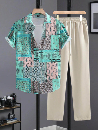 Ethnic Style Casual Shirt & Trousers Suit for Men - Premium Comfort & Style - Buy Center