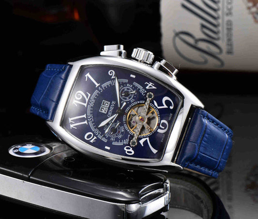 Buy Center Men's Mechanical Business Watch - Wooden Barrel, Sapphire Crystal - Buy Center