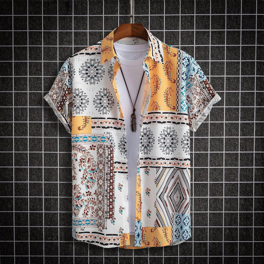 Trendy Men's Hawaiian 3D Printed Shirt - Short-Sleeved Cardigan Style - Buy Center