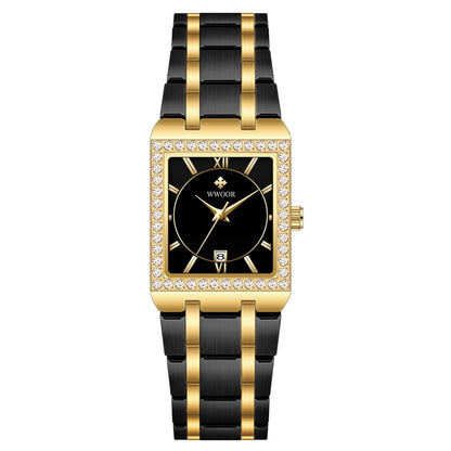 Grip Love Square Steel Band Watch - Waterproof Quartz Stylish for Women - Buy Center