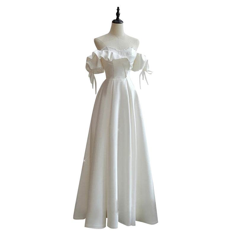 French Satin Light Wedding Dress - Soft Stylish Bridal Gown 2025 - Buy Center