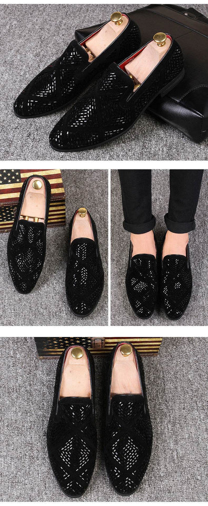 Men's Black Paillette Casual Shoes - Stylish Pointed Toe Design 2025 - Buy Center
