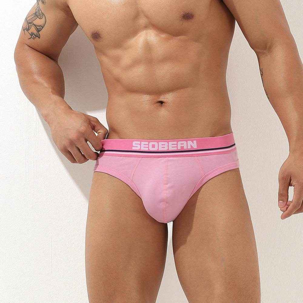 Plain Low Waist Men's Triangle Underwear - Comfortable Cotton Boxers