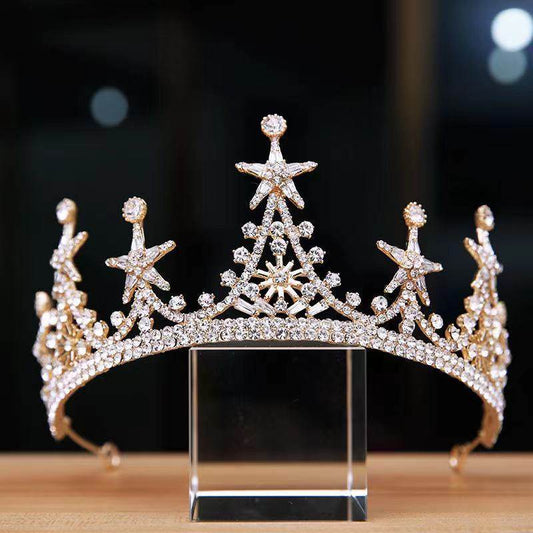 High-Grade Alloy Bridal Crown Headdress - Luxury Silver & Gold Finish - Buy Center