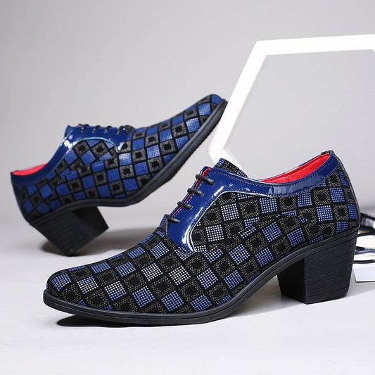 Buycenter Men's Thick Heel Pointy Toe Leather Shoes - Stylish & Comfortable - Buy Center