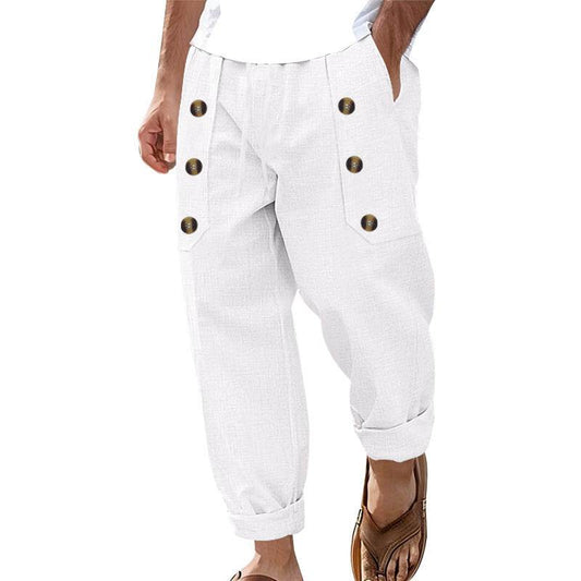 Hawaii Beach Men's Cotton Linen Trousers - Stylish Casual Pants 2025 - Buy Center