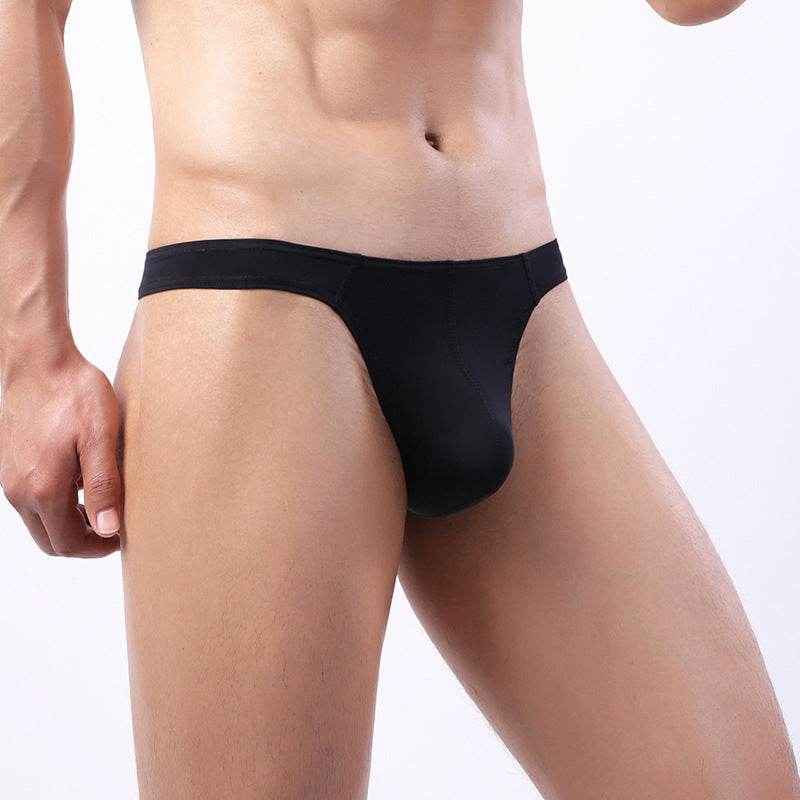 Men's Low Waist Ice Silk Thong Underpants - Breathable & Sexy Design