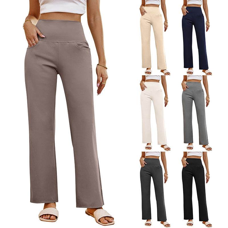 High Waist Straight Yoga Pants – Stylish & Comfortable for Workouts - Buy Center