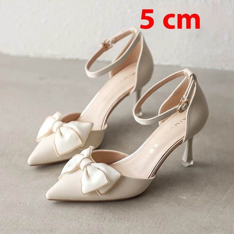 Buycenter Women's Bow Buckle Stiletto Heels - Stylish and Elegant Pumps - Buy Center