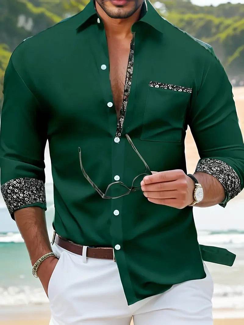 Fashion Loose Men's Long Sleeve Shirt - Breathable Pocket Design for Style - Buy Center